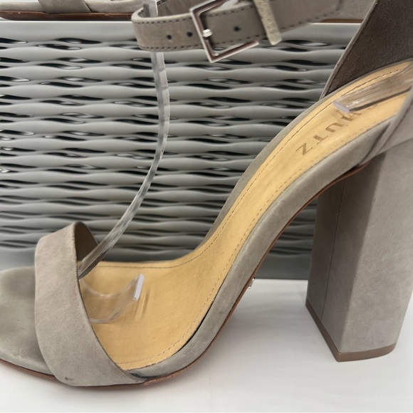 Schutz Enida Suede Heels Grey Mouse Size 10 - Picture 2 of 16